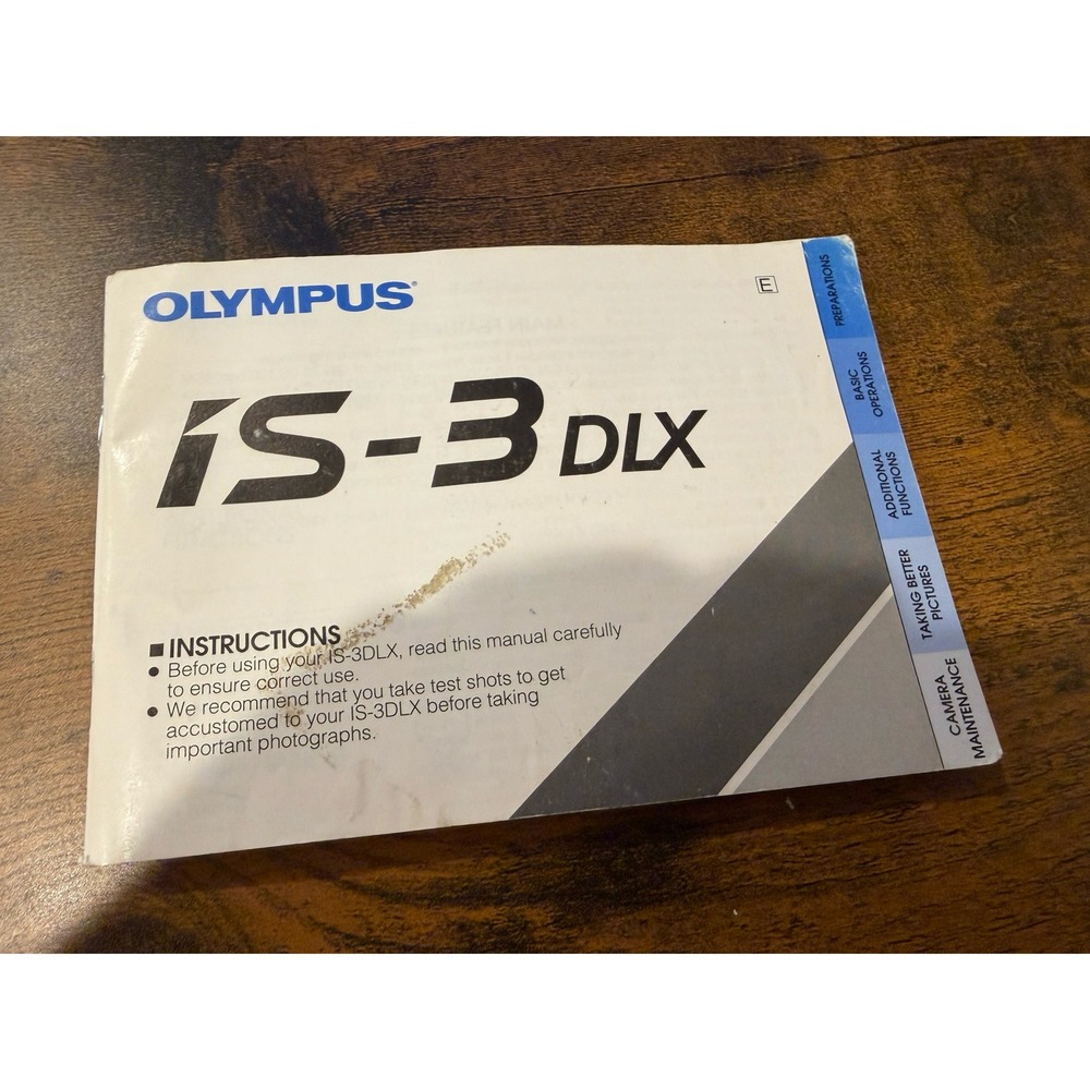 Olympus IS-3 DLX Instruction Manual Original 1992 Camera Guide Japan